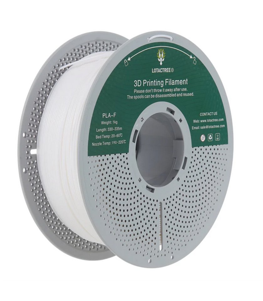Filamento PLA-F 1.75mm Branco Bobine 1Kg Lotactree