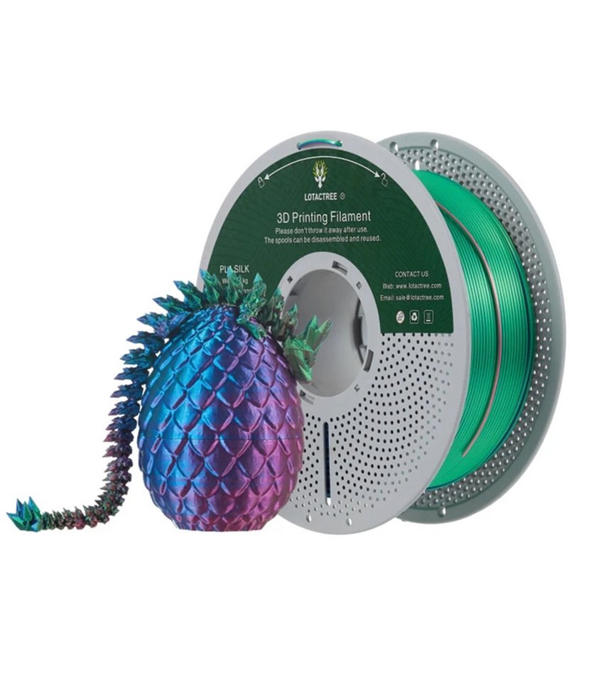 Filamento SILK PLA 1.75mm Rose Red+Dark Blue+Green 1Kg