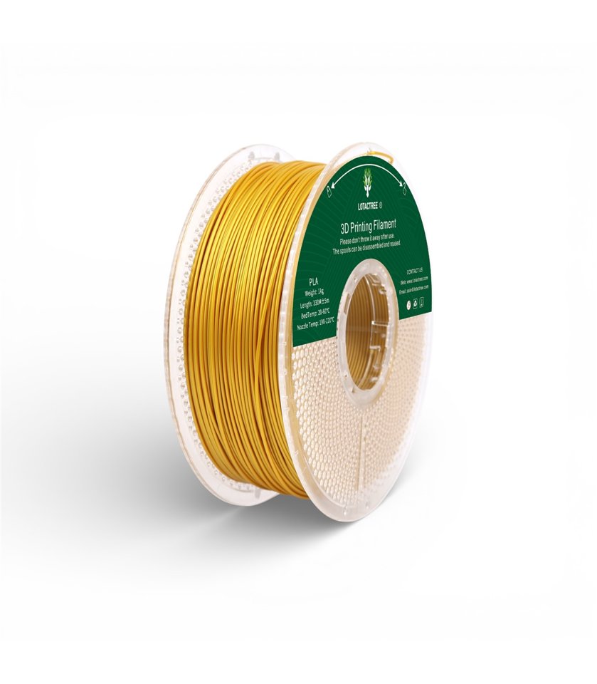Filamento PLA 1.75mm Ouro Bobine 1Kg - Lotactree