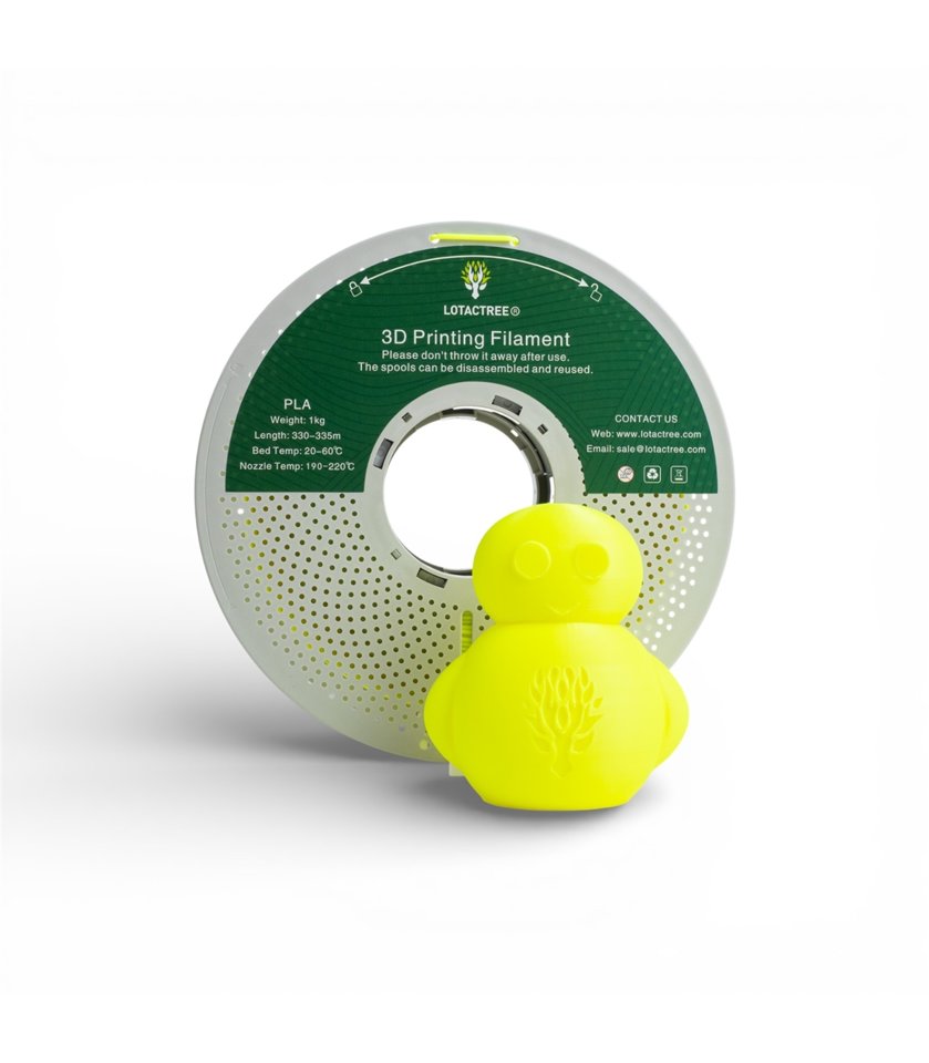 Filamento PLA 1.75mm Amarelo Ácido Bobine 1Kg - Lotactree