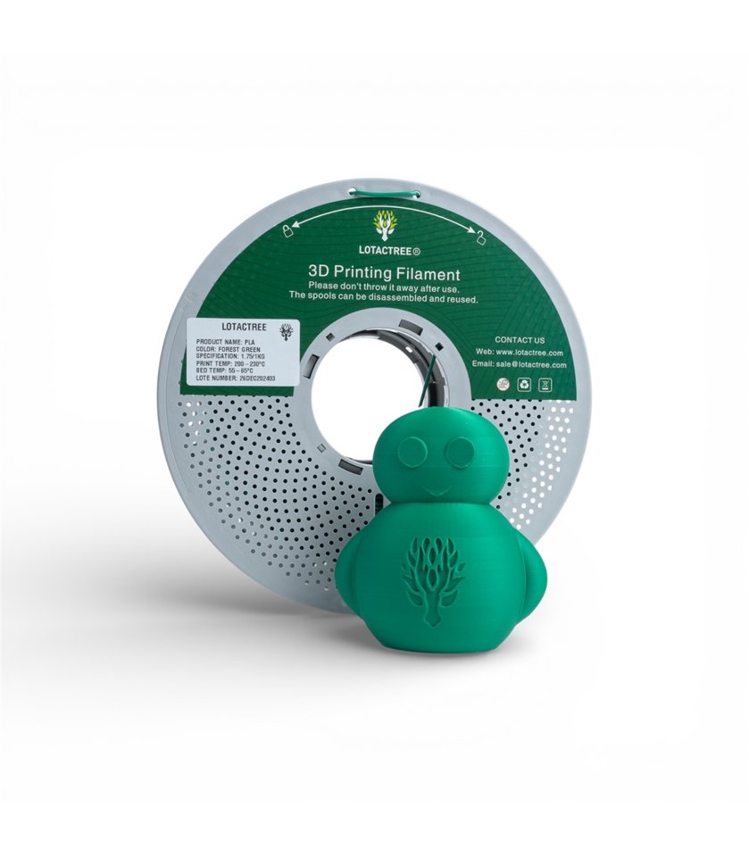 Filamento PLA 1.75mm Verde Floresta Bobine 1Kg - Lotactree