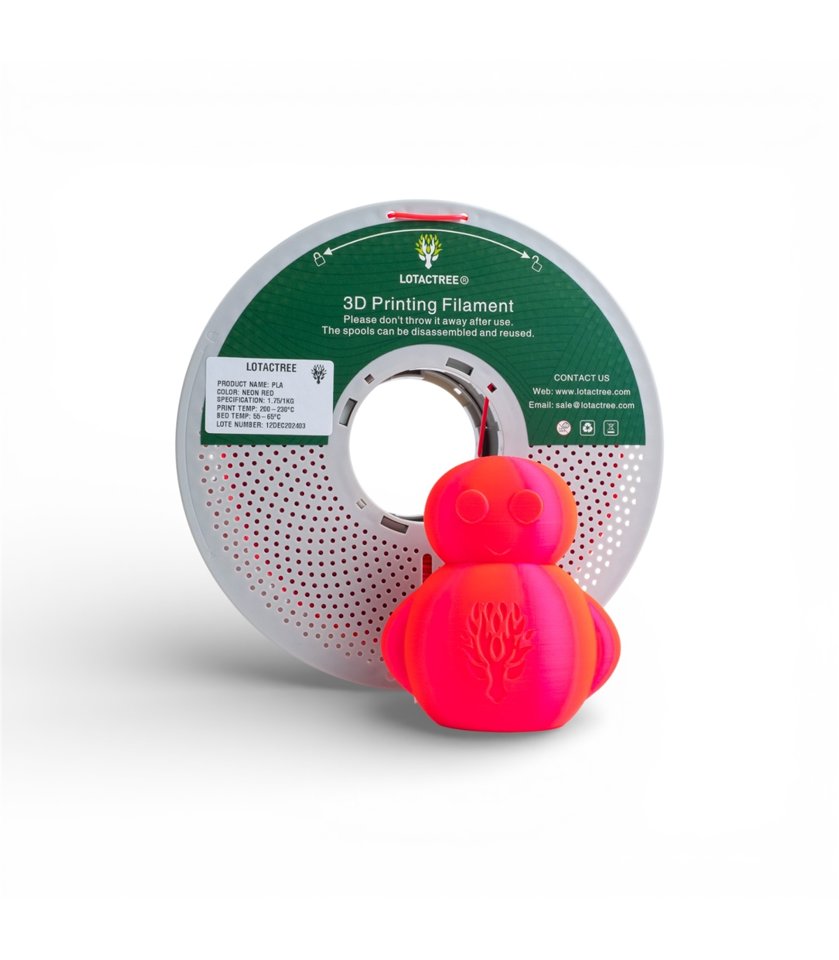 LTPLA175NHP Filamento PLA 1.75mm Rosa Choque Neon Bobine 1KG -Lotactree
