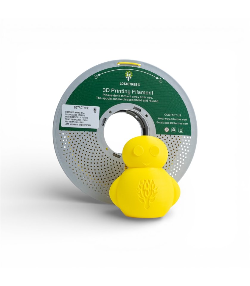 Filamento PLA 1.75mm Amarelo Lego Bobine 1Kg - Lotactree
