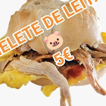 Sandes de omelete de leitão